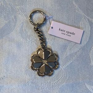 Kate Spade Legacy Logo Metal Spade Flower Keychain
